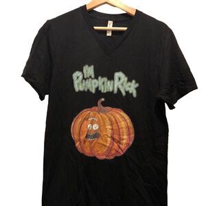 Rick and Morty Pumpkin Rick V-neck Men’s Tshirt Size Medium